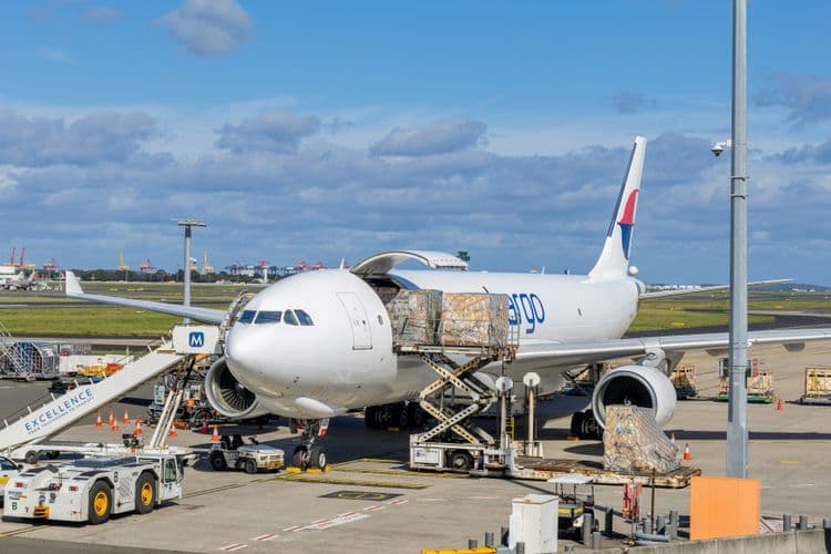 Avion cargo sur piste pour les services de fret aérien